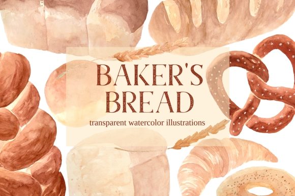 Bakery Bread Watercolor Clipart Set Review