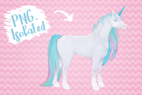 Cute Watercolor Unicorn Illustrations