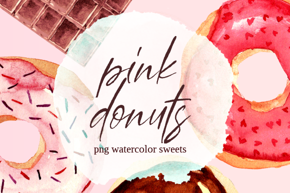Pink Donuts Sweets Watercolor Clipart Review