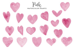 Pink Watercolor Hearts: Soft Illustrations for Craft