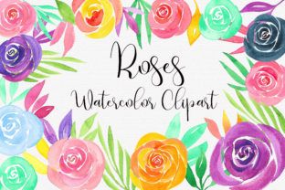 Roses Watercolor Bouquets Clip Art & Illustrations