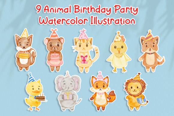 Set of Cute Animal Birthday Watercolor Review
