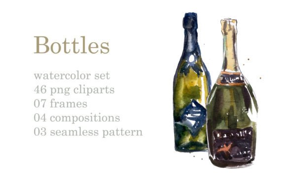 Set of Watercolor Bottles: A Designer Review