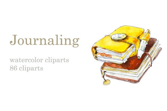Travelbooks Watercolor Clipart & Illustrations