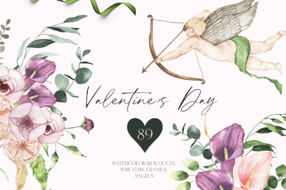 Valentines Day Watercolor Graphic Illustrations