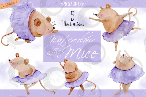 Watercolor Ballet Mice Illustrations Review
