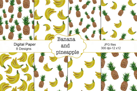 Watercolor Banana and Pineapple Pattern 6 Review