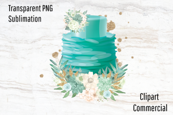 Watercolor Cake Bakery Logo & Illustrations