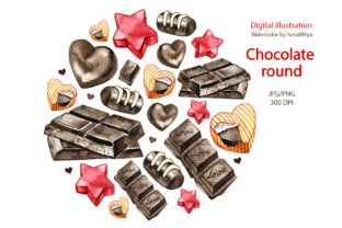 Watercolor Chocolate Round Illustrations Review