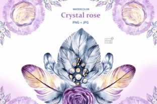 Watercolor Crystal Roses Cliparts & Illustrations