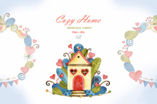 Watercolor Cute House Illustrations Review