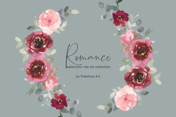 Watercolor Floral Frame & Wreath Illustrations
