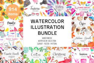 Watercolor Illustration Clipart Bundle Review