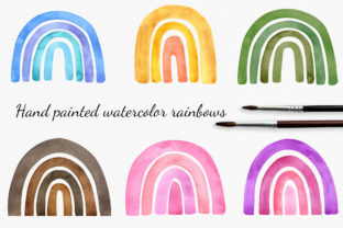 Watercolor Rainbow Cliparts Set & Illustrations