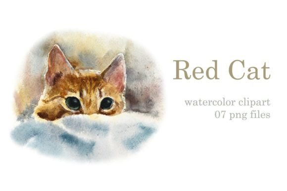 Watercolor Red Cats: Vibrant Illustrations