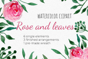Watercolor Roses and Leaves Clipart Set Review