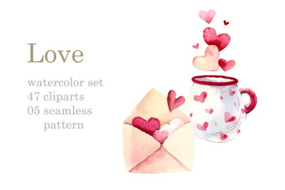 Watercolor Set Love: Romantic Illustrations