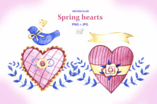 Watercolor Spring Hearts: Fresh Illustrations