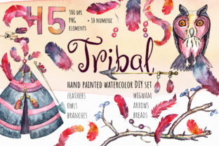 Watercolor Tribal Set: Authentic Illustrations