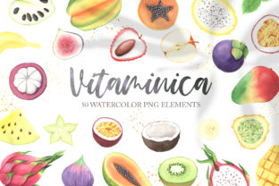 Watercolor Vitaminica Fruit Set & Illustrations