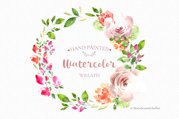 Watercolor Wreath - Hand Painted Illustrations Review