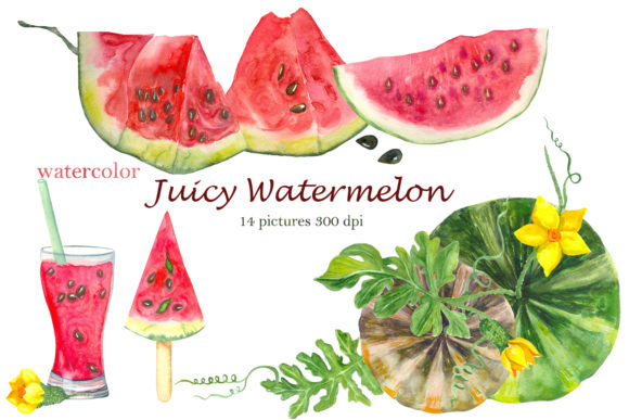 Watermelon Summer Clipart: Fresh Illustrations